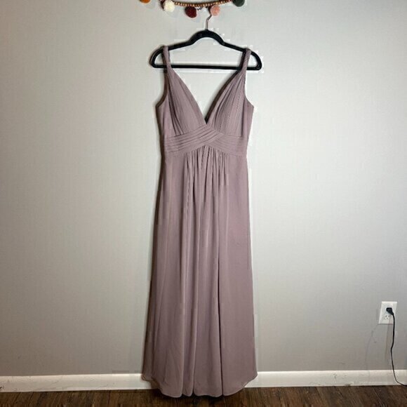 Azazie Maren Dusk Flowy Pleated Chiffon Dress - Picture 1 of 5